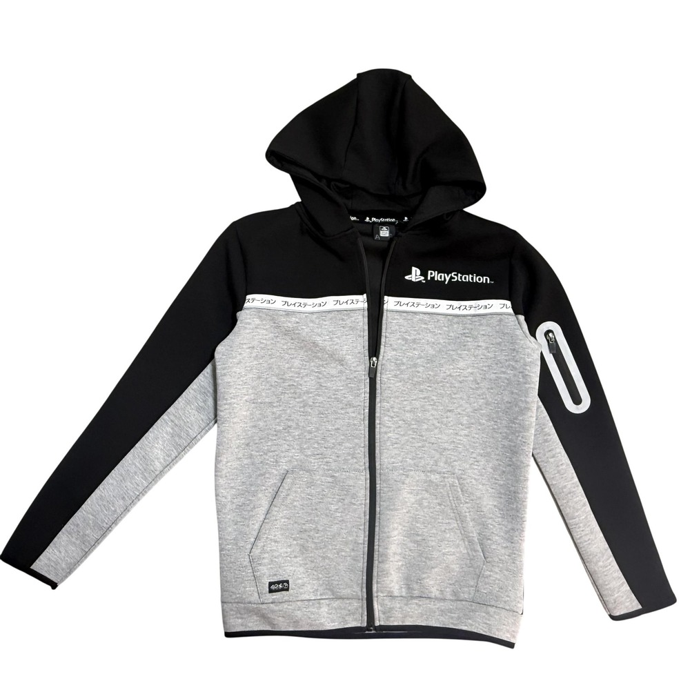 PlayStation Hoodie Youth 12-14 Black‎ Gray Full Zip Primark Gamer Sweatshirt